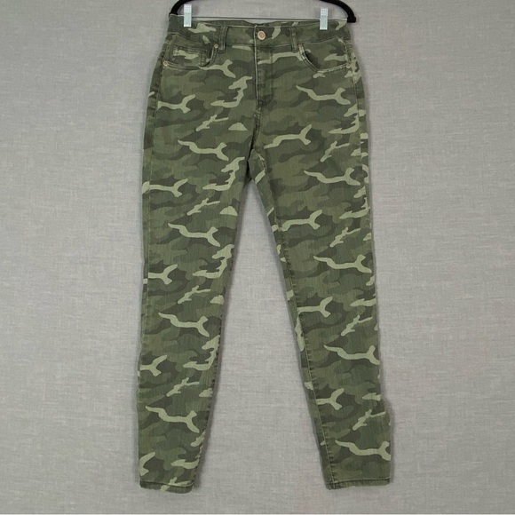 Maurices Skinny Jeans Green Camouflage Sz Large - Picture 1 of 9